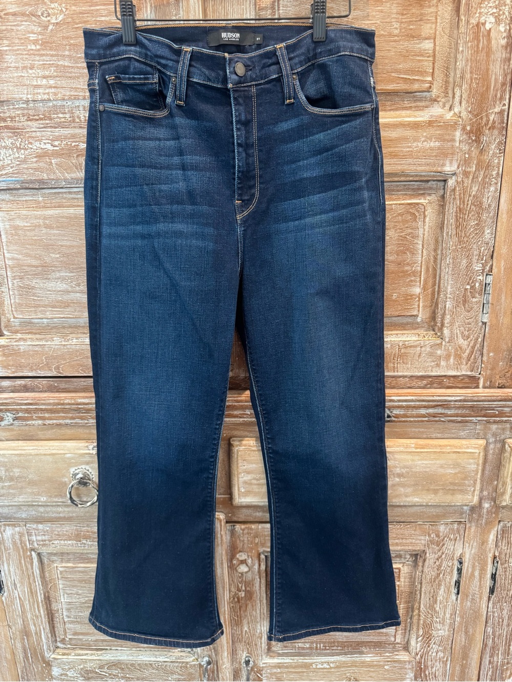 Hudson Holly Flare Premium Jeans Dark Blue Indigo Boho Western Festival SZ 31